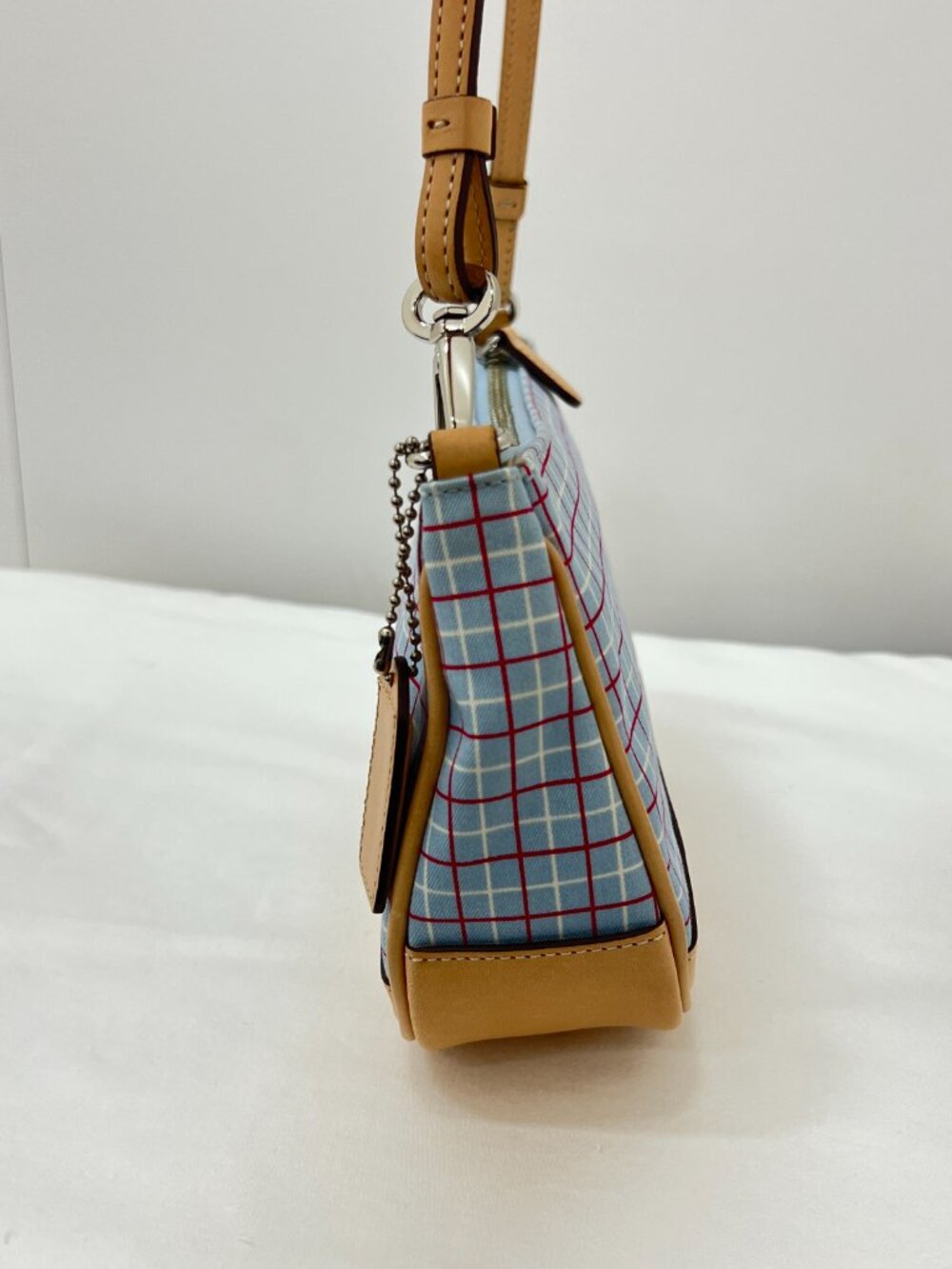Coach Blue Plaid Small Bag in Style 7736 - Picture 3 of 15